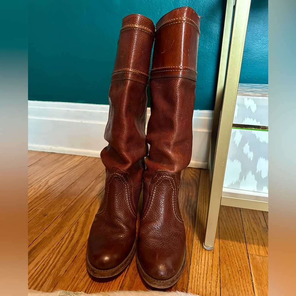 Frye Jean Boots - Brown Leather - Size 9
